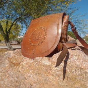 Authentic Cattle Hide Made Leather Satchel